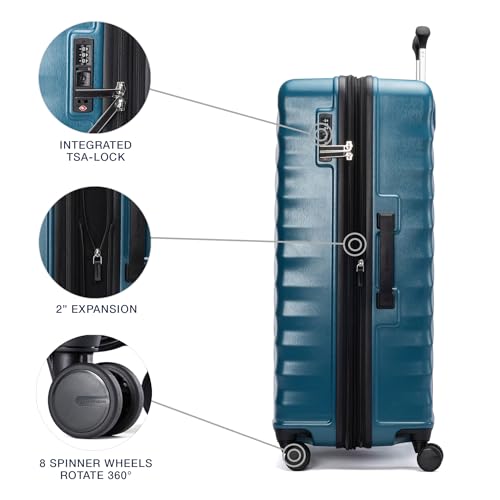 Hardside Expandable Carry-On Luggage with 8 Spinner Wheels and TSA Lock Q7052