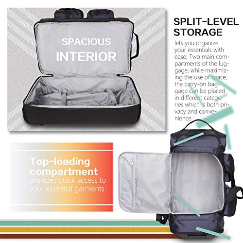 Rolling Duffel Travel Bag with 8 Pockets U83875
