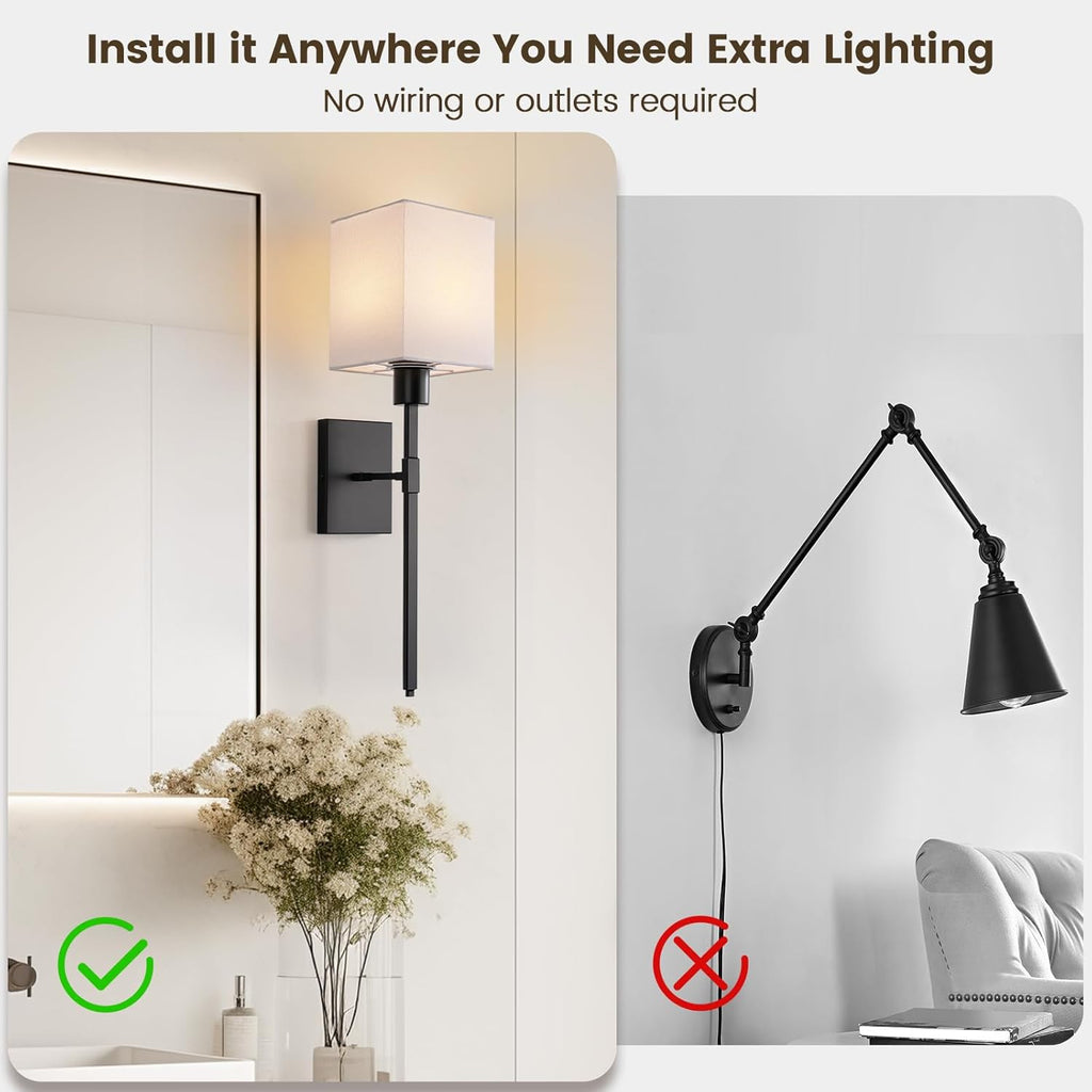 Battery Operated Wall Sconce Set of 2, Rechargeable O79940
