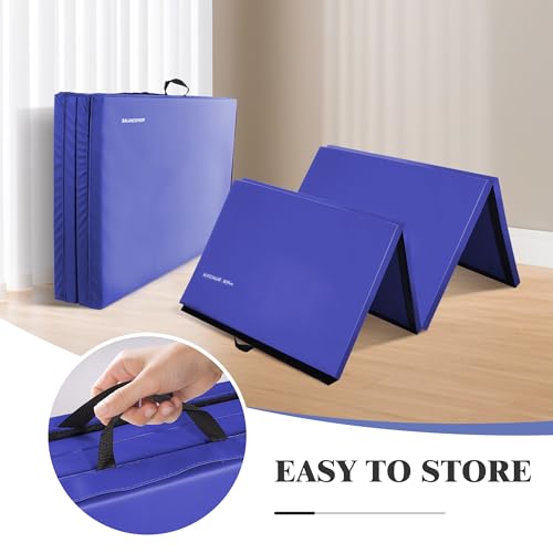 Folding Exercise Gymnastics Mat, 4x8x2 Inch, with Carrying Handles P466