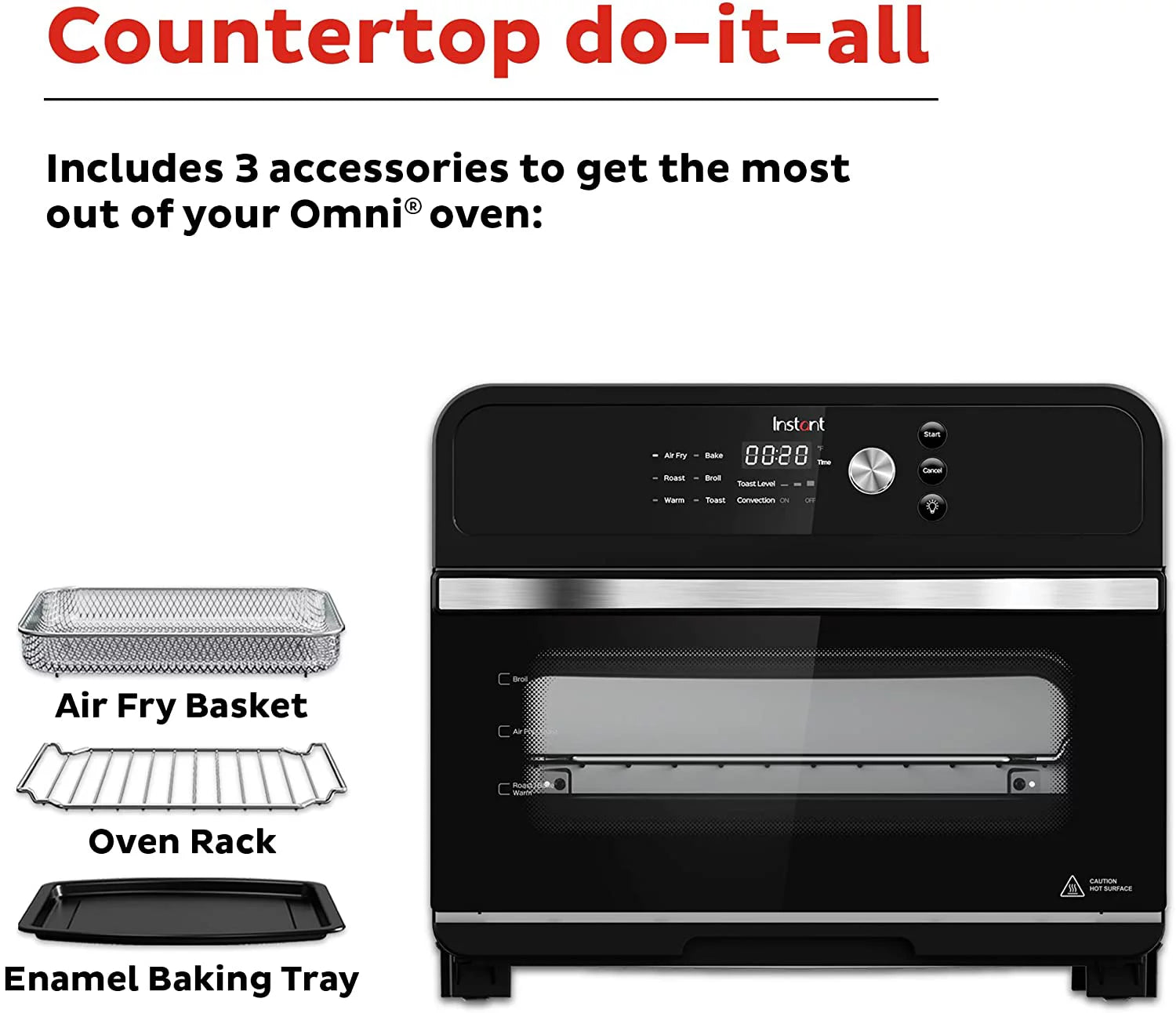 Air Fryer Oven 6 Quart 6-in-1 with Non-stick Dishwasher-Safe Basket C134