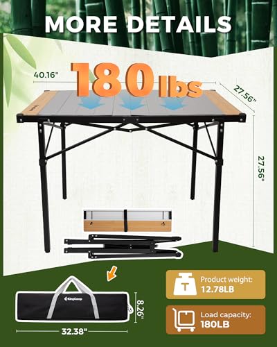 Folding Camping Table Aluminum Roll Up Portable Picnic Table Q486920