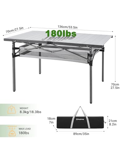 Folding Camping Table Aluminum Roll Up Portable Picnic Table Q486920