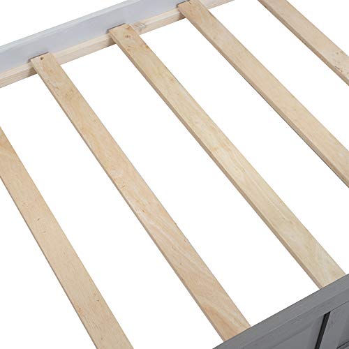Twin Over Full Bunk Bed with Slide and Stairs for Kids I642