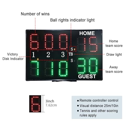 LED Scoreboard with Remote for Tennis, Badminton, Volleyball A686941
