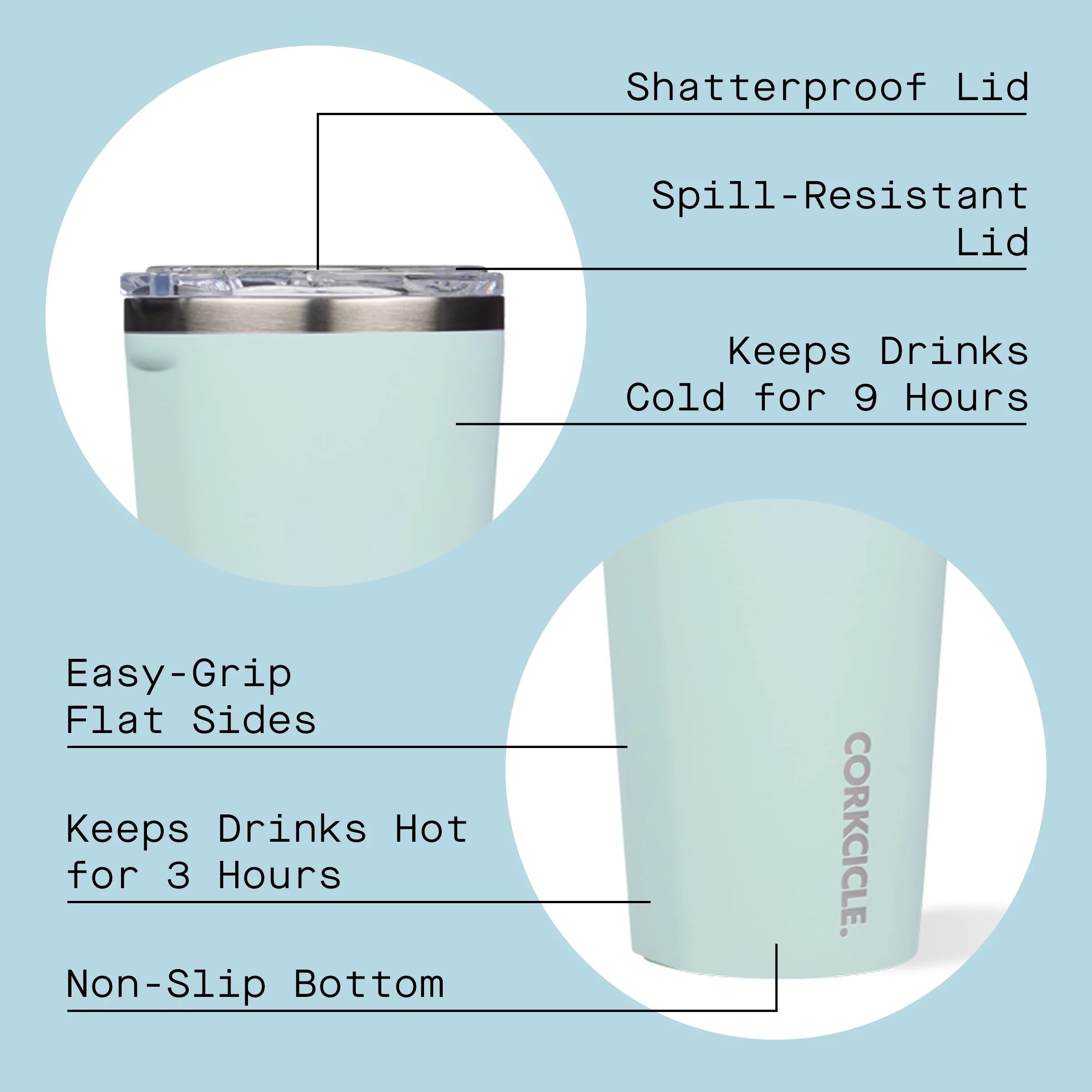 Insulated Coffee Mug with Lid, Stainless Steel Travel Tumbler, 16 oz L889741