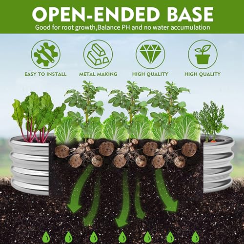 Galvanized Raised Garden Bed for Vegetables, Flowers, Herbs B187233