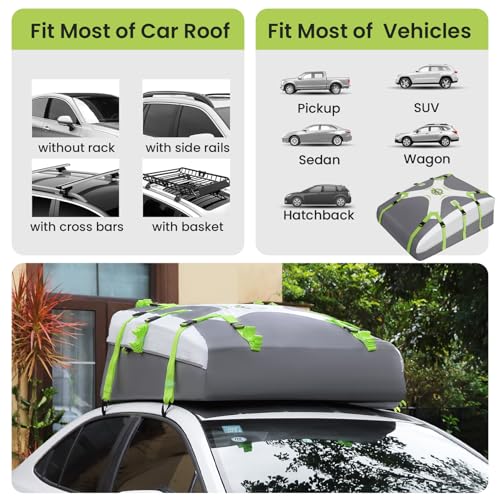 Car Roof Bag Cargo Carrier 20 Cubic, Waterproof with Strap and Anti-Slip Mat O493