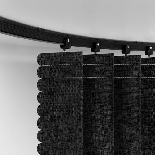 Blackout Accordion Room Divider Curtains with Ceiling Track for Bedroom Patio Sliding Door Q924855