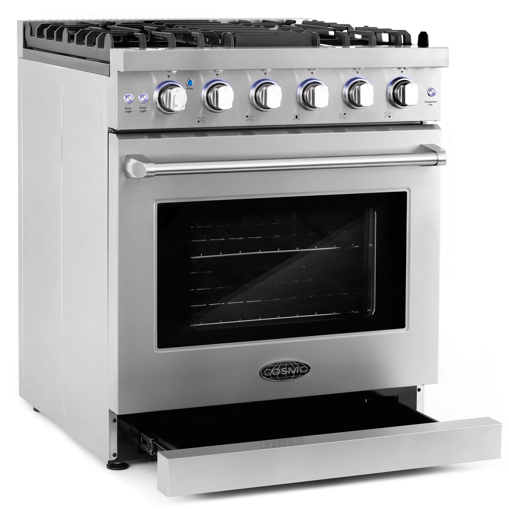 2 Piece Kitchen Appliance Package with 30" Gas Range & French Door Refrigerator G9093