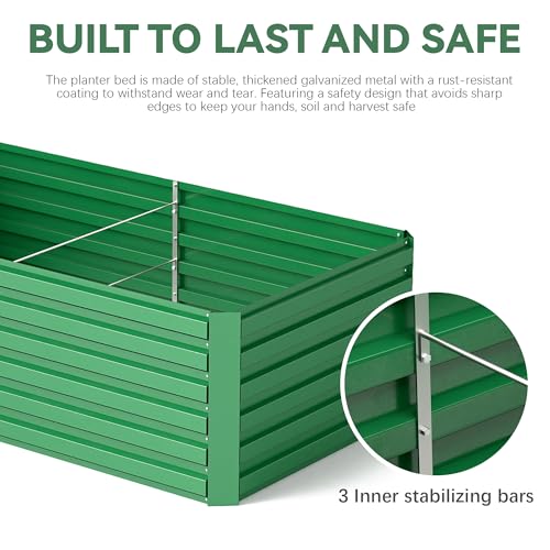 Galvanized Raised Garden Bed 8x4x2ft, Large Metal Planter Box for Outdoor Vegetables, Flowers & Herbs D2106