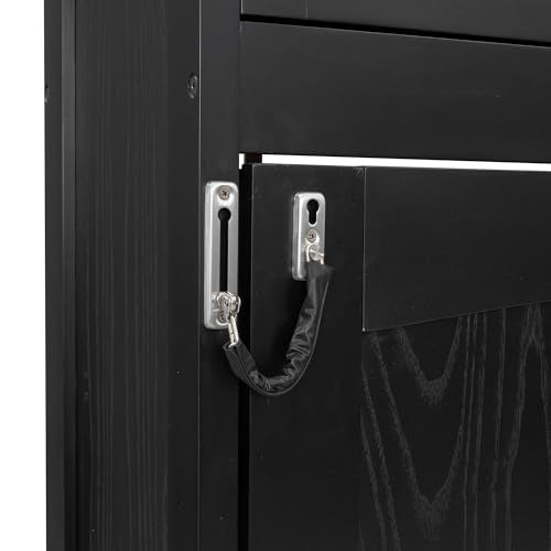 Queen Size Murphy Bed with Cabinet and LED Lights M1232