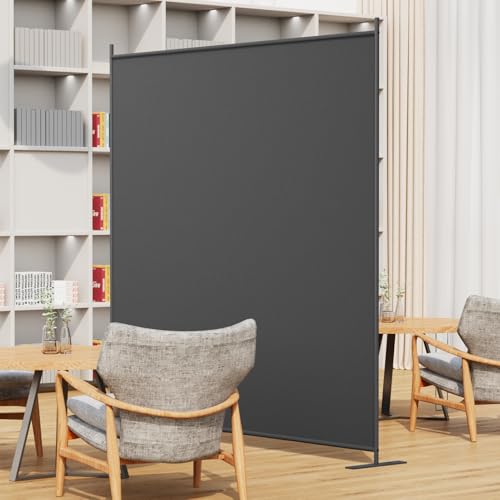 8-Panel 6 ft Tall Indoor Folding Room Divider, Portable Privacy Screen, Freestanding Partition, Dark Grey G253901