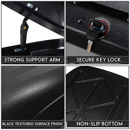 Heavy Duty Rooftop Cargo Carrier Lockable Roof Rack, 110 LBS, 53 x 34 x 15 Inches, Black Y2763