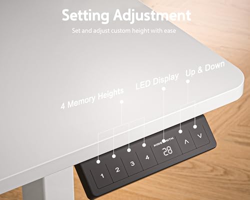 Electric Standing Desk with 2 Drawers, Height Adjustable for Home Office W495