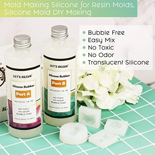 Silicone Mold Making Kit Liquid Silicone Rubber Non-Toxic Translucent Clear 21.16oz F19483