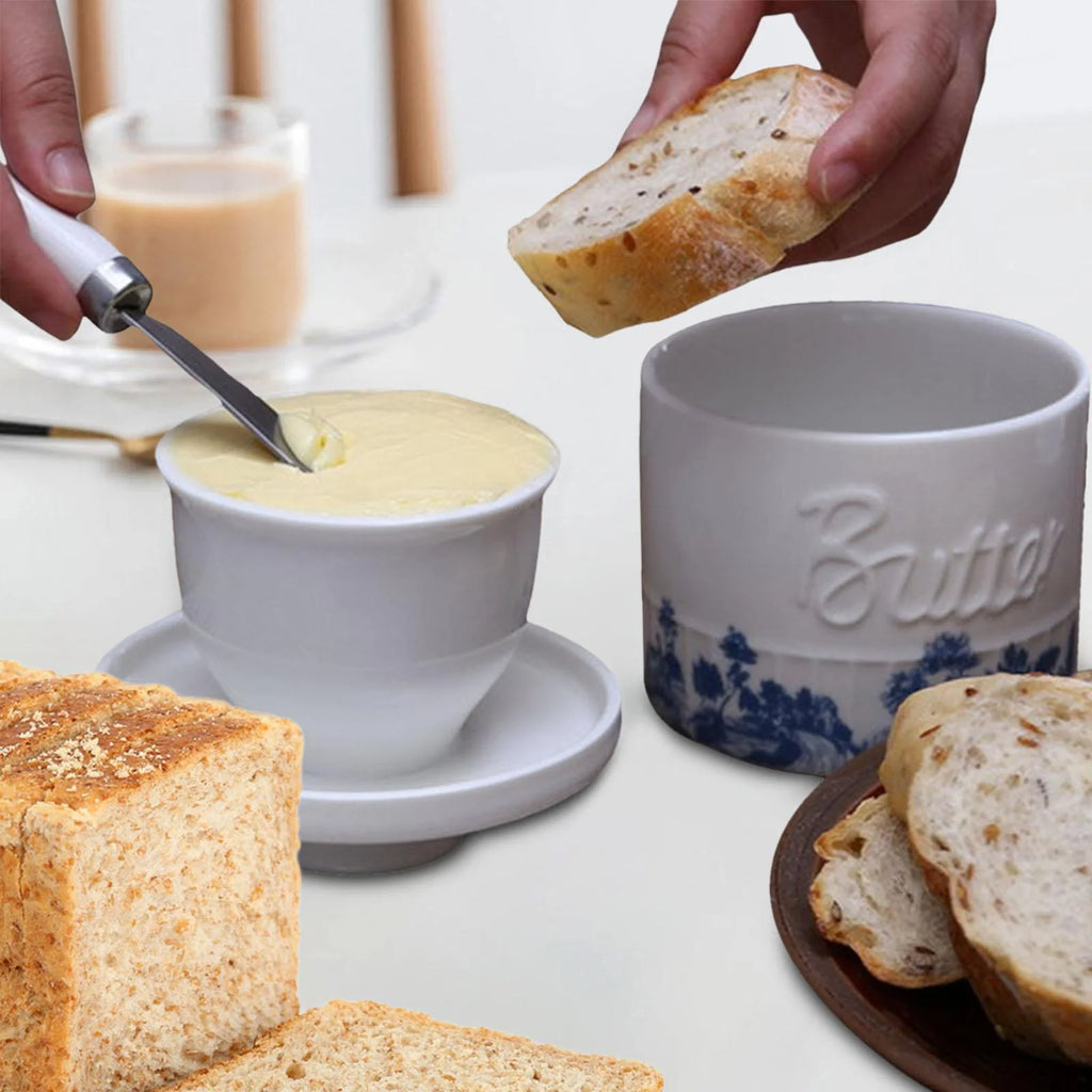Butter Crock with Lid for Soft Butter, Durable Butter Container O10277