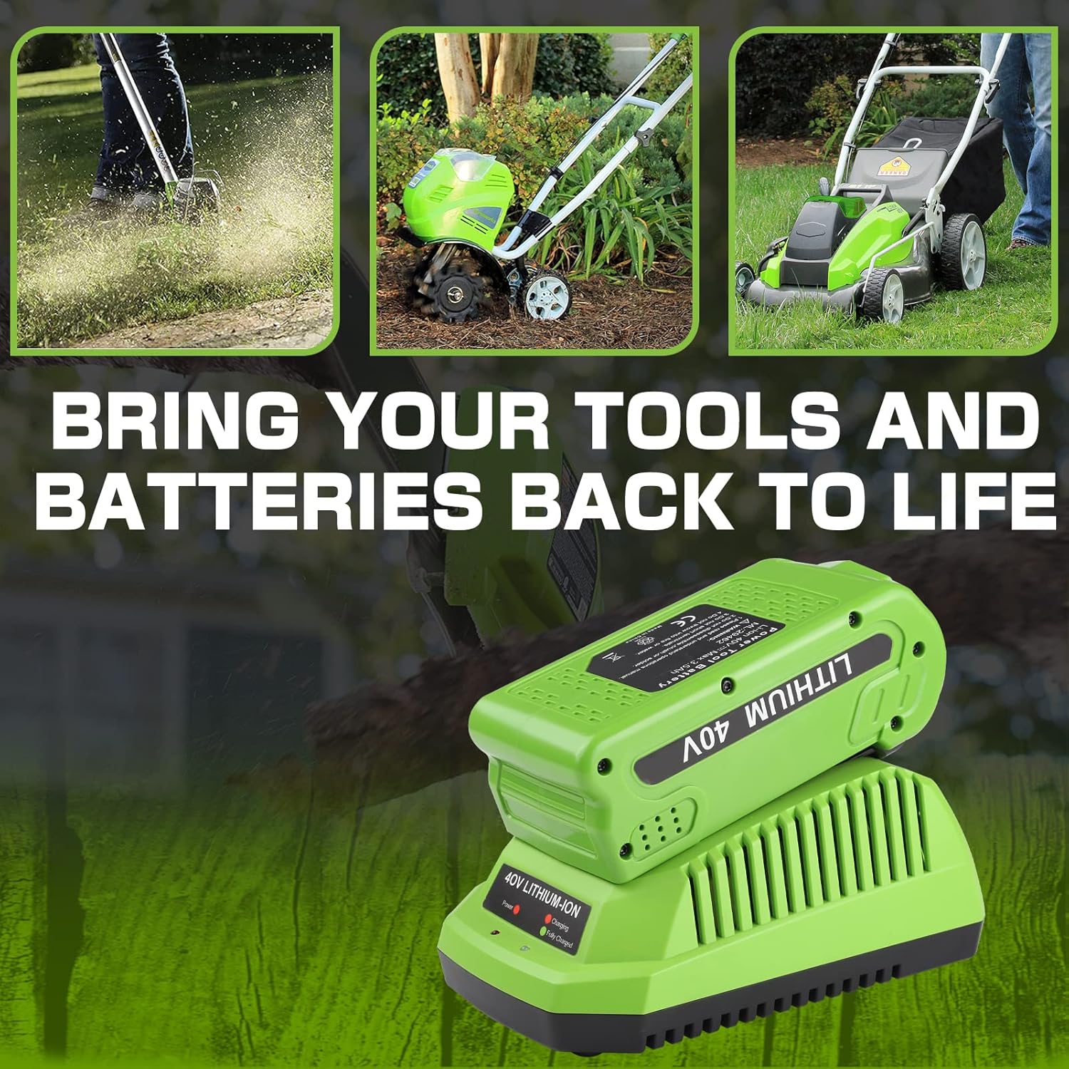 6.5Ah 40V Battery Replacement for Greenworks 40V Tools S1648