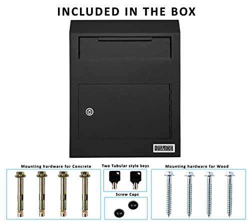 Wall Mount Locking Drop Box, Heavy Duty Steel Mailbox for Payments and Keys Z536