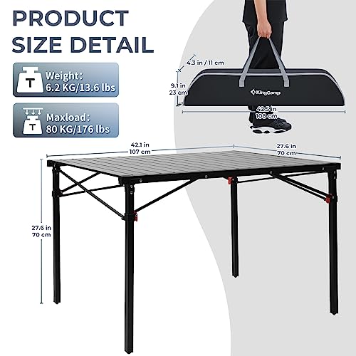 Folding Camping Table Aluminum Roll Up Portable Picnic Table Q486920