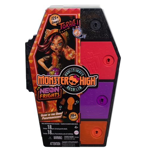 Monster High Skulltimate Secrets Neon Frights Doll with Dress-Up Locker & 19+ Surprises L666466