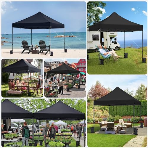 Heavy Duty Pop Up Canopy Tent 10x20 with Wheeled Carry Bag, White Q36763
