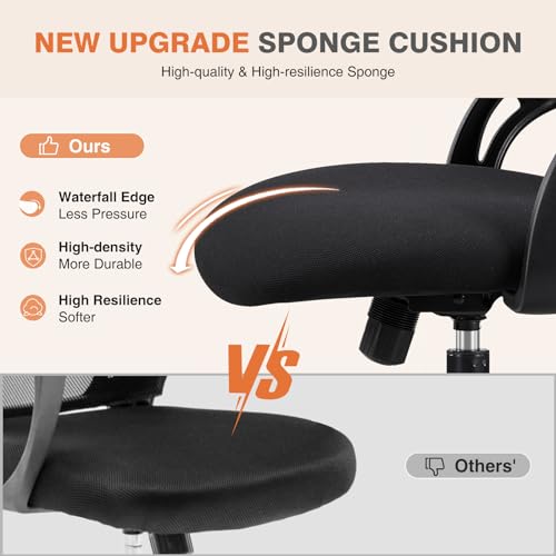 Ergonomic High-Back Mesh Rolling Desk Chair with Adjustable Headrest, Pink S9181