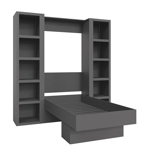 Queen Murphy Wall Bed with Two Bookshelves Z468