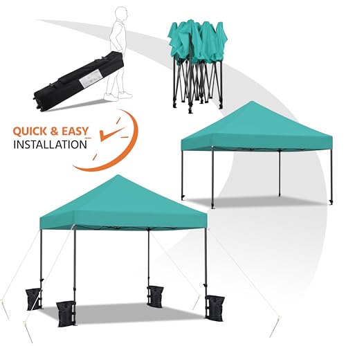 Heavy Duty Pop Up Canopy Tent 10x20 with Wheeled Carry Bag, White Q36763