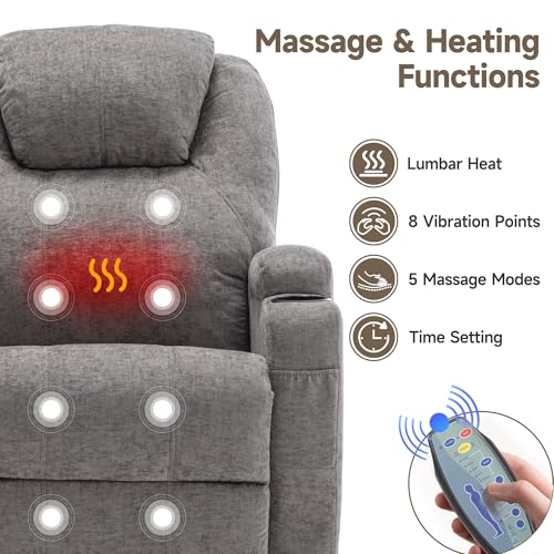 Rocking Recliner Chair with Massage and Heat for Adults H49678