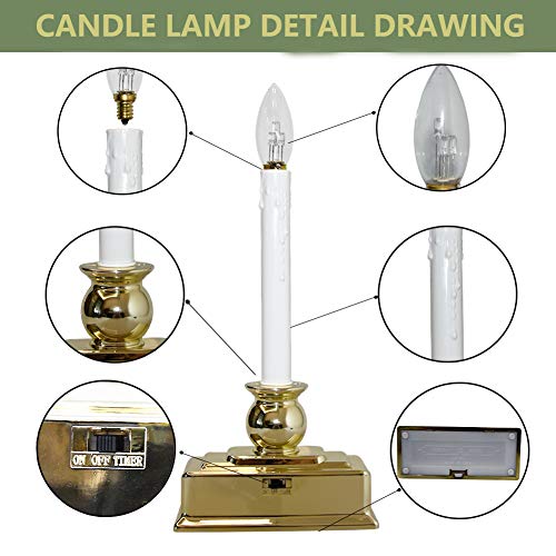 Christmas Window Candles with Timer, LED Flickering Lights, Set of 4 D66060