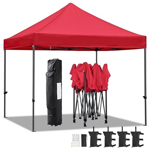 Heavy Duty Pop Up Canopy Tent 10x20 with Wheeled Carry Bag, White Q36763