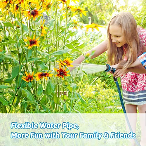 Expandable Garden Hose with Metal Fittings and 10-Function Nozzle T300884