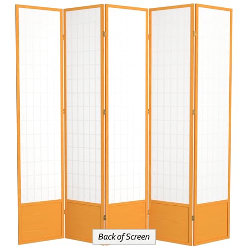 7 ft. Tall Window Pane Shoji Screen Room Divider, 3 Panels, White S15216