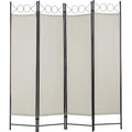 4 Panel Room Divider 6FT Steel Frame Folding Privacy Screen G872592