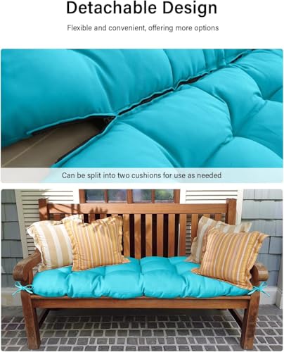 Porch Swing Cushion 2-3 Seater with Backrest, Waterproof Patio Bench Cushion, 48x40x5 Inch, Burgundy Y722