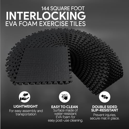 Puzzle Exercise Mat with EVA Foam Interlocking Tiles for MMA, Gymnastics and Home Gym H787