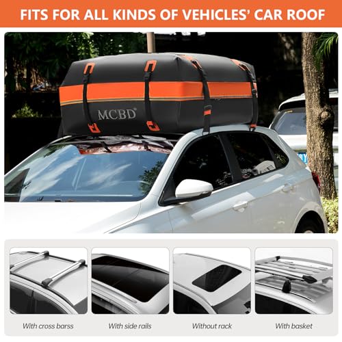 Soft-Shell Waterproof Rooftop Cargo Carrier, 21 Cubic Feet, with Straps and Storage Bag I12135