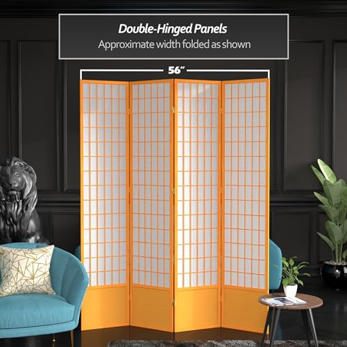 7 ft. Tall Window Pane Shoji Screen Room Divider, 3 Panels, White S15216