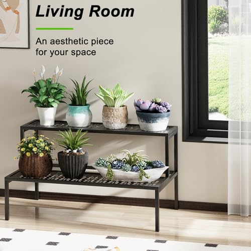 3 Tier Plant Stand Semi-Circular Flower Pot Organizer Rack for Indoor Outdoor I2592