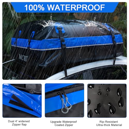 Soft-Shell Waterproof Rooftop Cargo Carrier, 21 Cubic Feet, with Straps and Storage Bag I12135