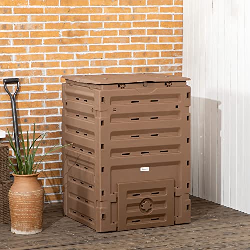 Garden Compost Bin, 120 Gallon, BPA Free, with Vents and Sliding Doors P101