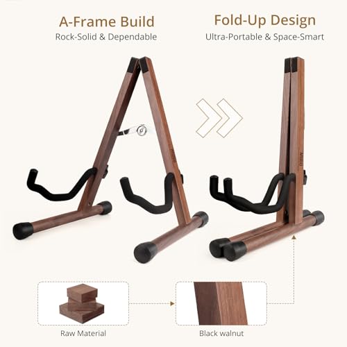 Wood Guitar Stand Foldable for Acoustic Electric Bass V5101