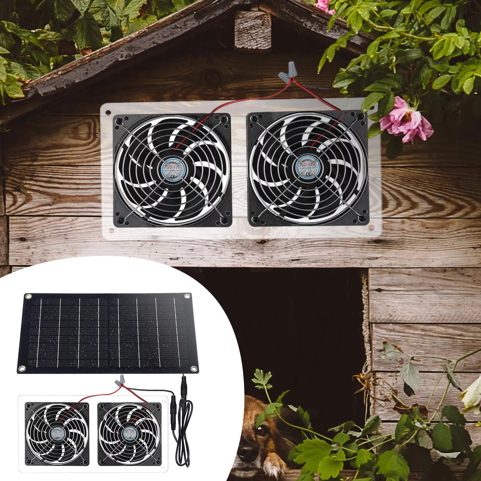 Solar Exhaust Fan for Chicken Coop Greenhouse T2175