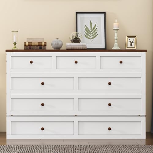 Modern Farmhouse Solid Wood Murphy Bed Chest Queen U152946