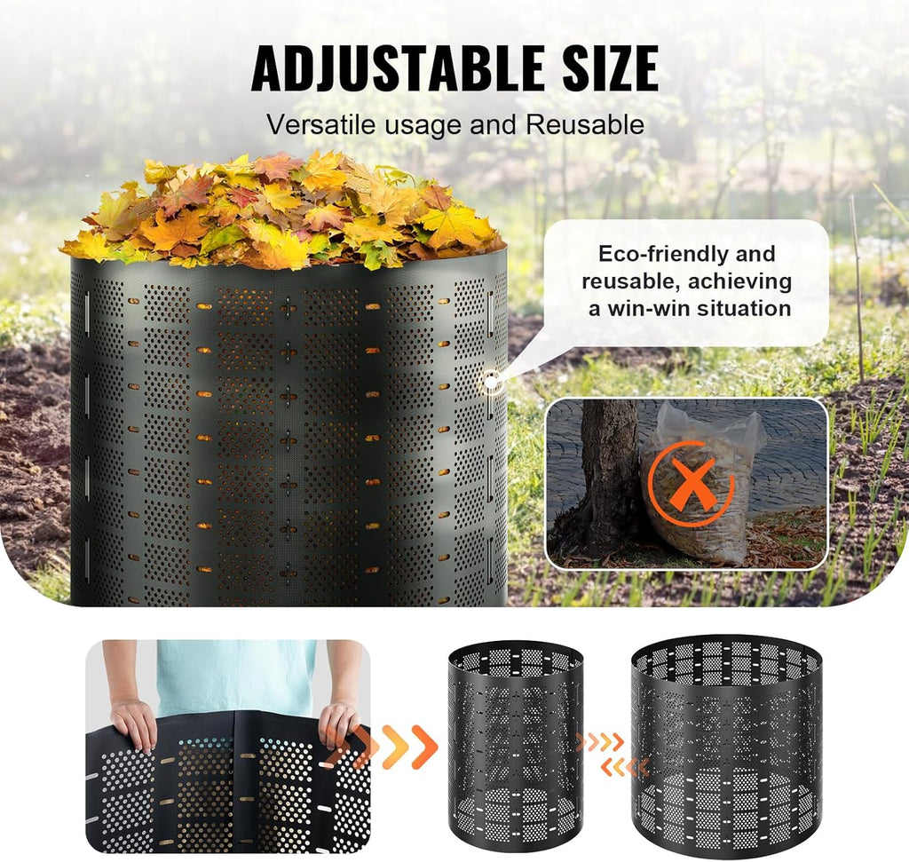 Compost Bin 220 Gallon, Outdoor Expandable Composter C188512