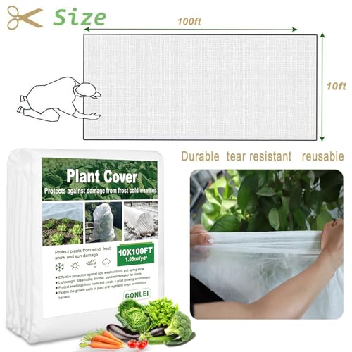 Plant Covers Freeze Protection 10x50ft Garden Floating Row Cover Vegetable Frost Blanket S997832