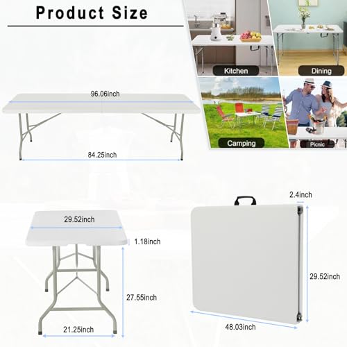 Heavy Duty Portable Folding Table for Dining, Parties, and Camping Z981199