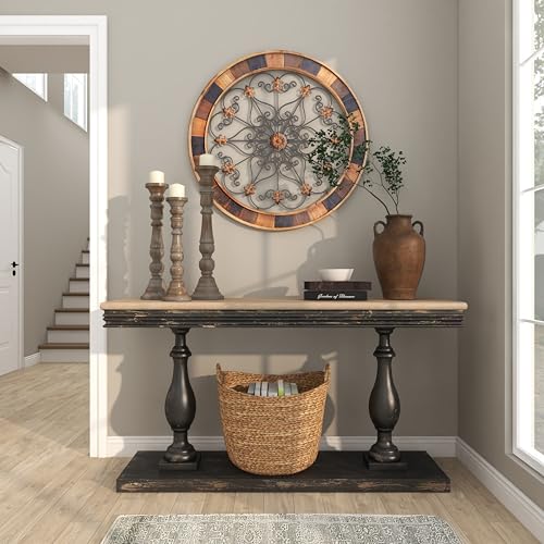 Metal Fleur De Lis Wall Decor, 25 x 23 Inches, Brown X90268