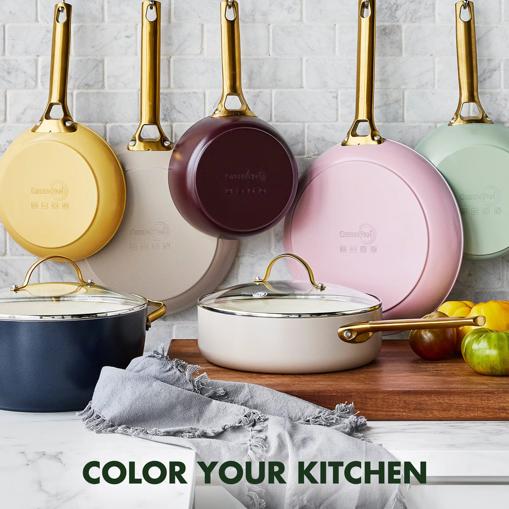 Healthy Ceramic Nonstick 10 Piece Cookware Set, Blush Pink J128528